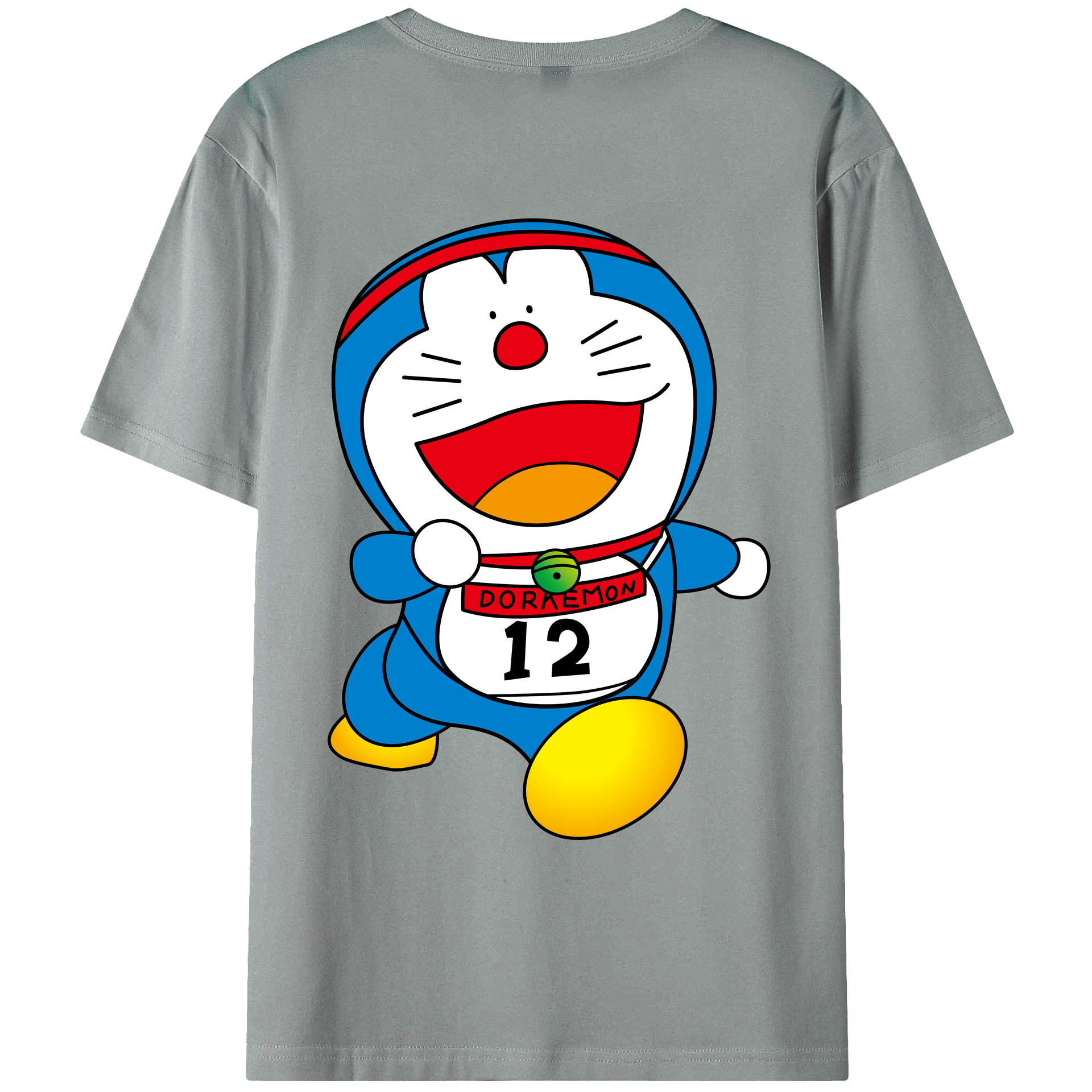 （画像用） ドラえもん Doraemon 綿100％ メンズ半袖Tシャツ（バックプリント） 通気性